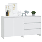 Buffets 2 pcs Blanc Bois d'ingénierie