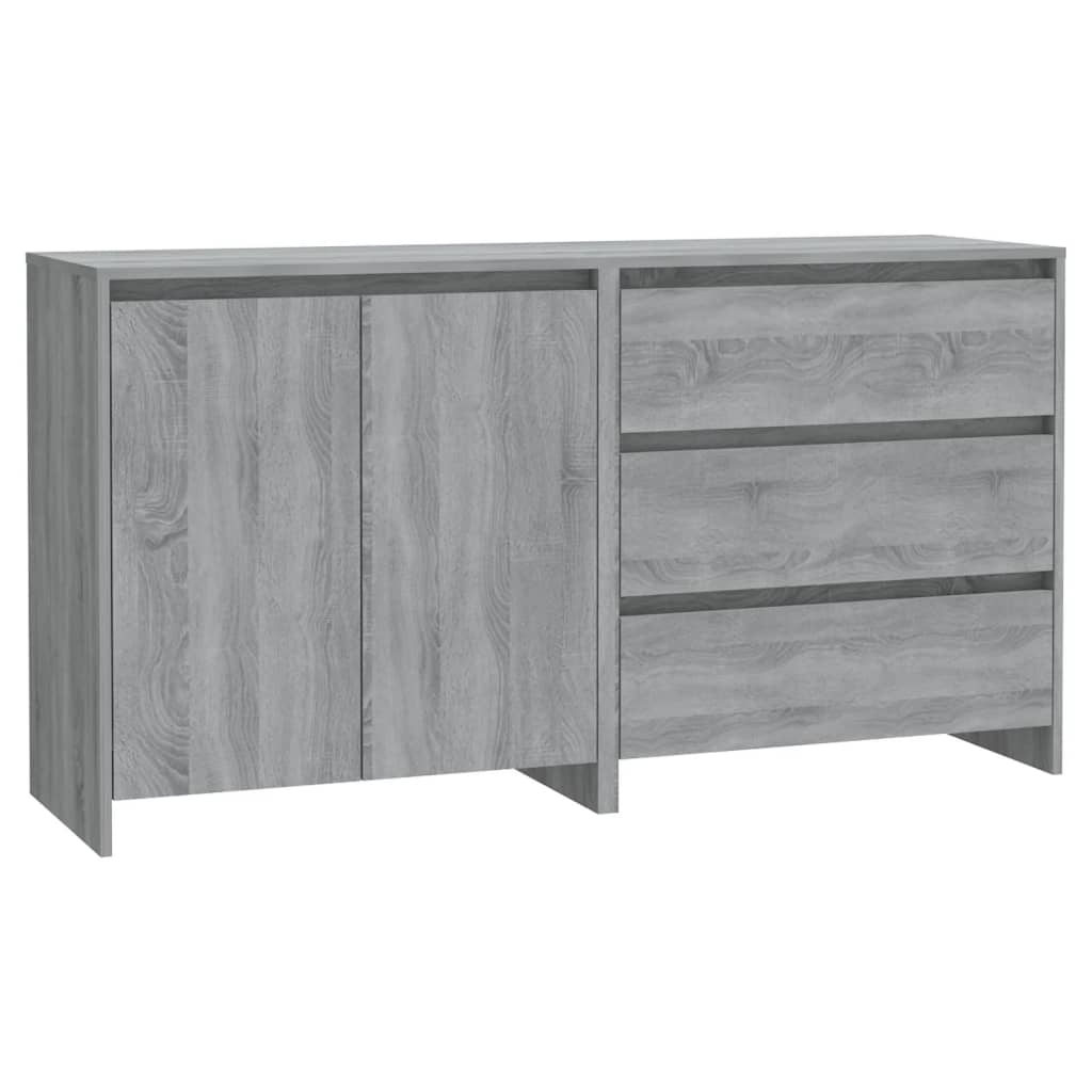 Buffets 2 pcs Sonoma gris Bois d'ingénierie