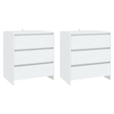 Buffets 3 pcs Blanc Bois d'ingénierie