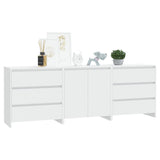 Buffets 3 pcs Blanc Bois d'ingénierie