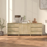 Sideboards 3 Stück Sonoma-Eiche Holzwerkstoff