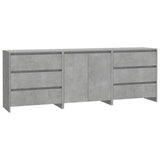 Buffets 3 pcs Gris béton Bois d'ingénierie