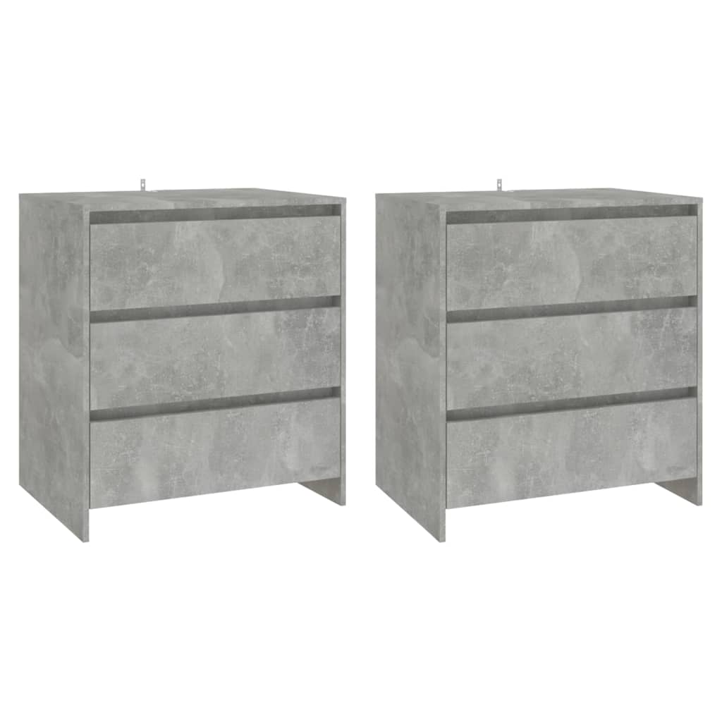 Buffets 3 pcs Gris béton Bois d'ingénierie