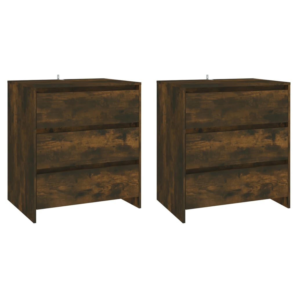 Buffets 3 pcs Chêne fumé Bois d'ingénierie