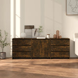 3 pcs Sideboards Smoked Oak Engineered Wood