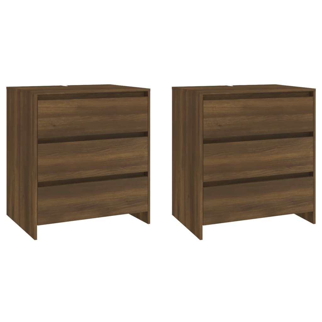 Sideboards 3 Stk. Braune Eiche, Holzwerkstoff