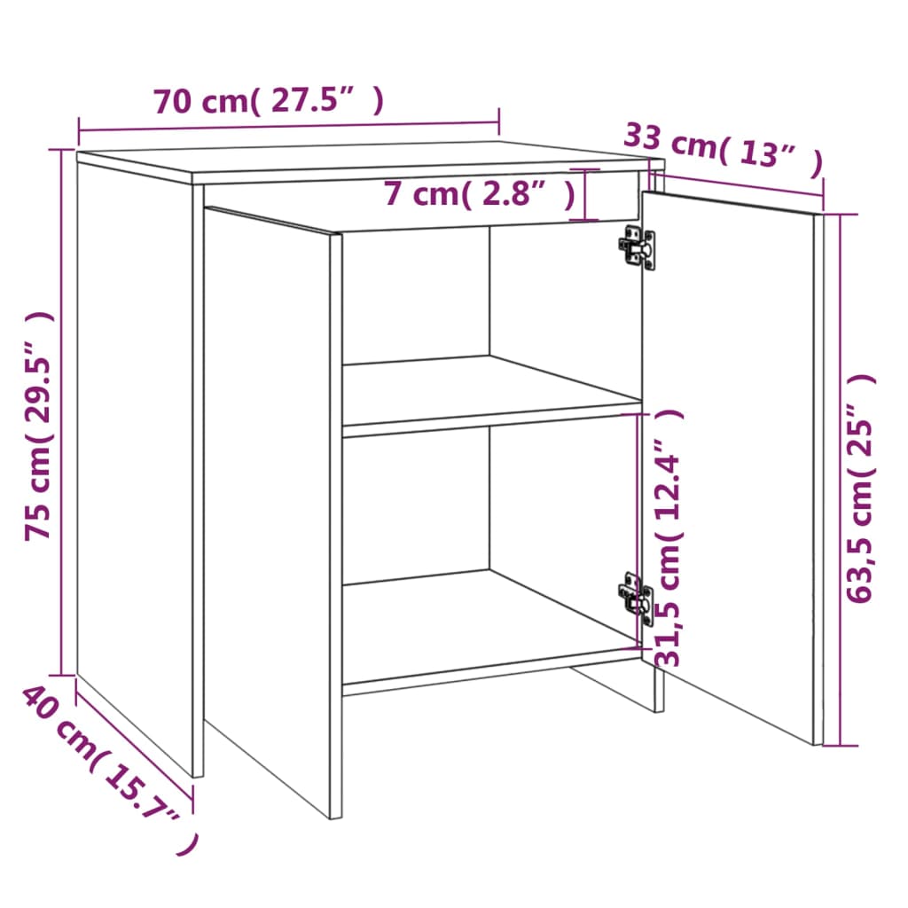 Sideboards 3 Stk. Braune Eiche, Holzwerkstoff