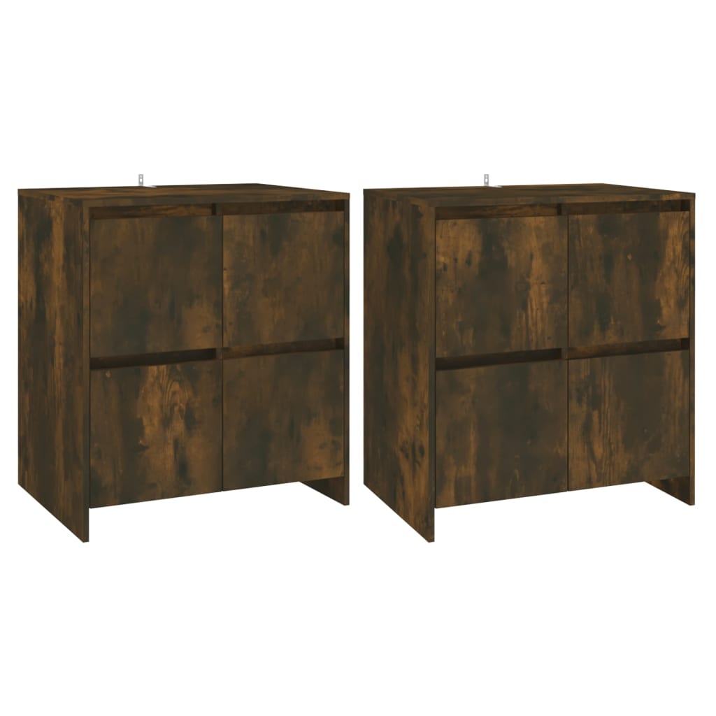 Buffets 2 pcs Chêne fumé 70x41x75 cm Bois d'ingénierie