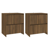 Buffets 2 pcs Chêne marron 70x41x75 cm Bois d'ingénierie