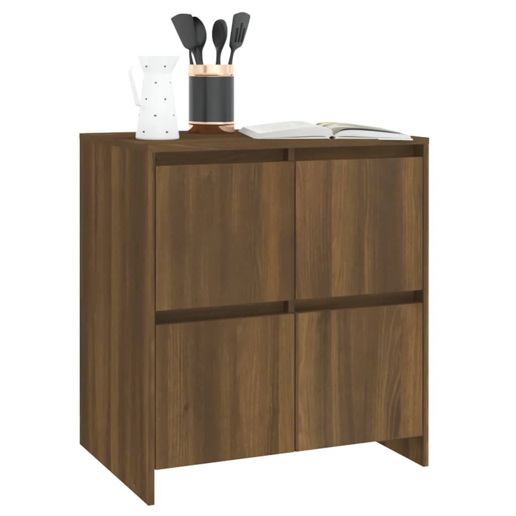 Buffets 2 pcs Chêne marron 70x41x75 cm Bois d'ingénierie