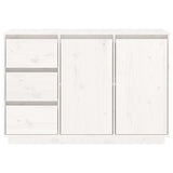 White Sideboard 111x34x75 cm Solid Pine Wood