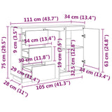 Buffet Blanc 111x34x75 cm Bois massif de pin