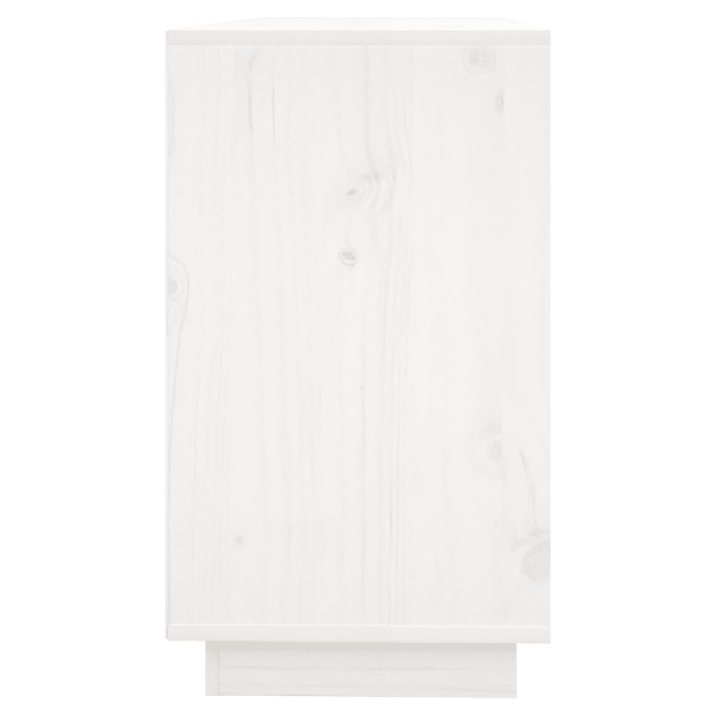 Buffet Blanc 111x34x60 cm Bois massif de pin