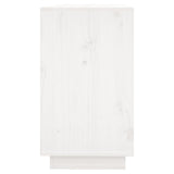 Buffet Blanc 111x34x60 cm Bois massif de pin