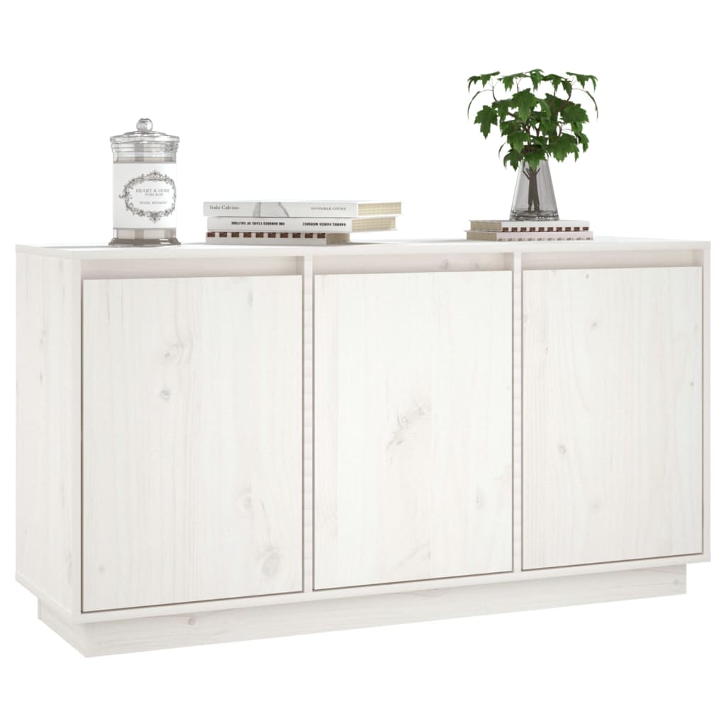 Buffet Blanc 111x34x60 cm Bois massif de pin