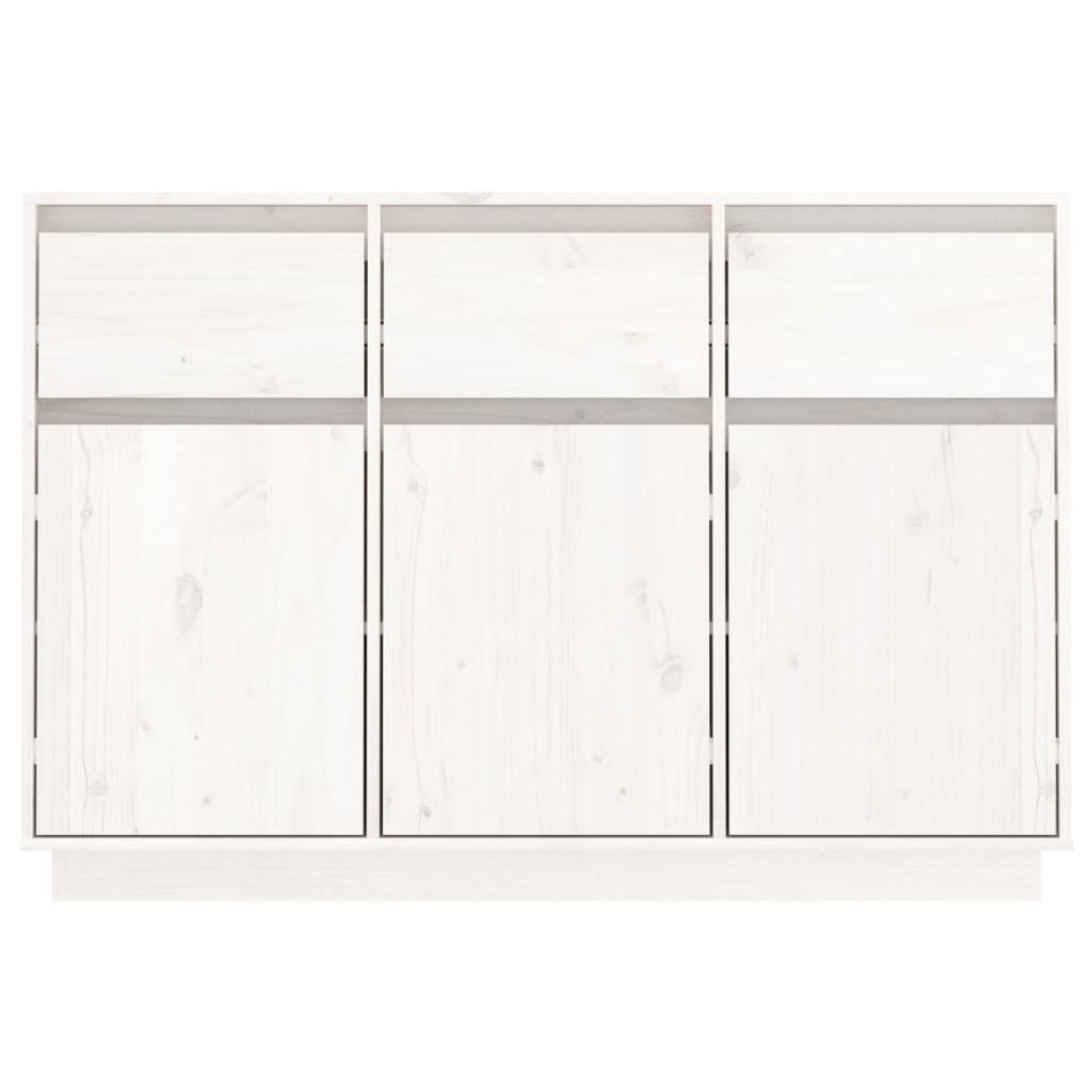 Weißes Sideboard 110x34x75 cm aus massivem Kiefernholz