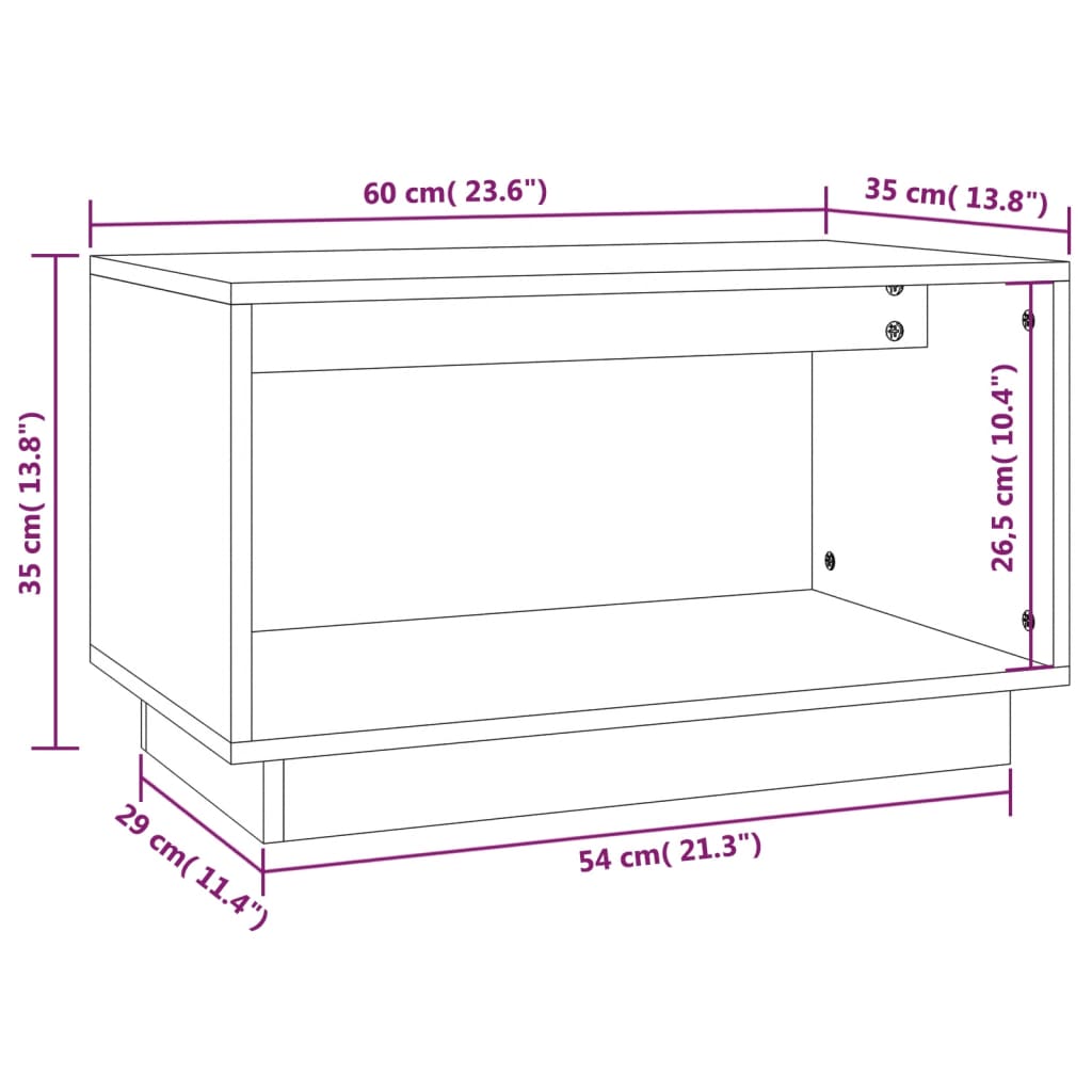 Meuble TV Marron miel 60x35x35 cm Bois de pin massif