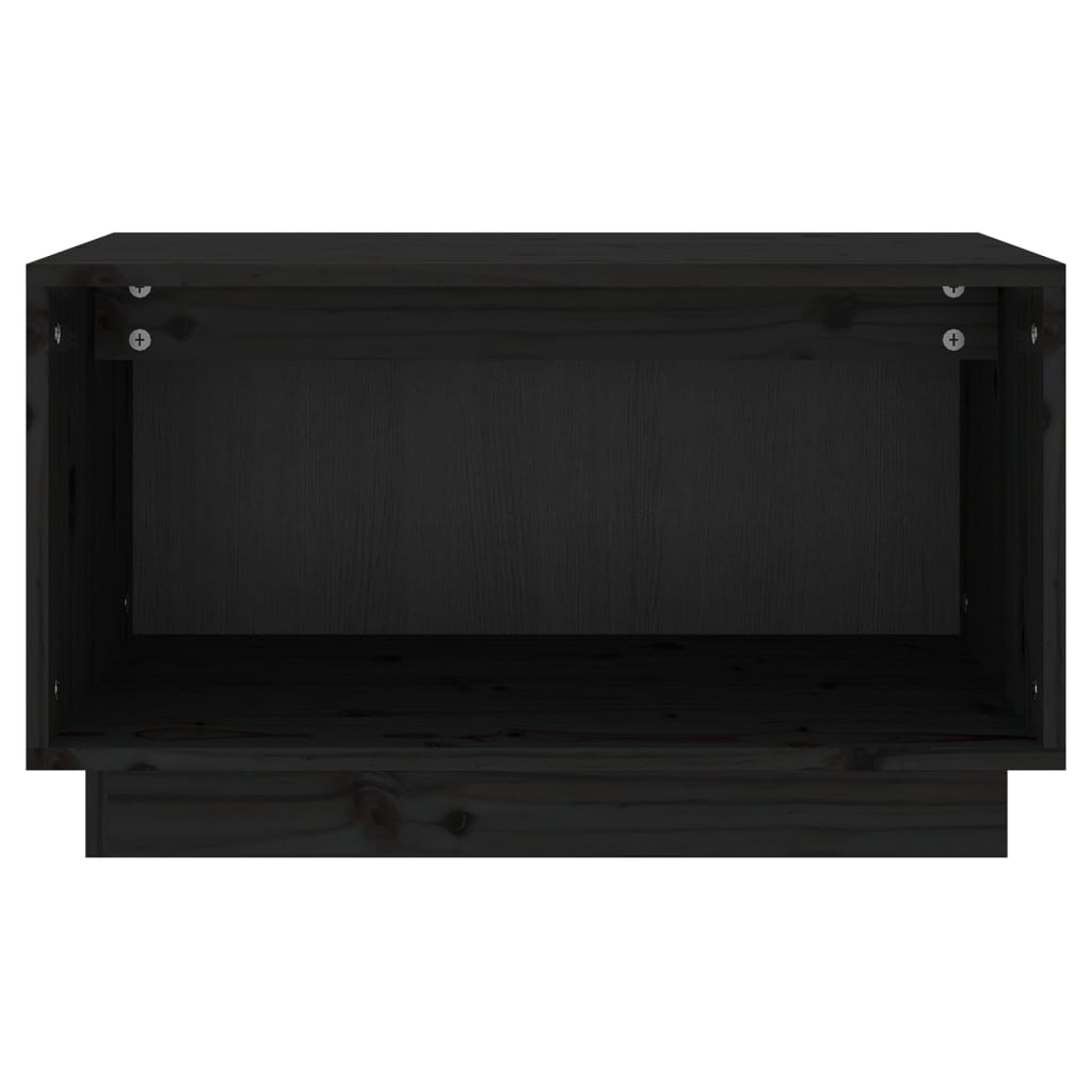 Black TV cabinet 60x35x35 cm Solid pine wood