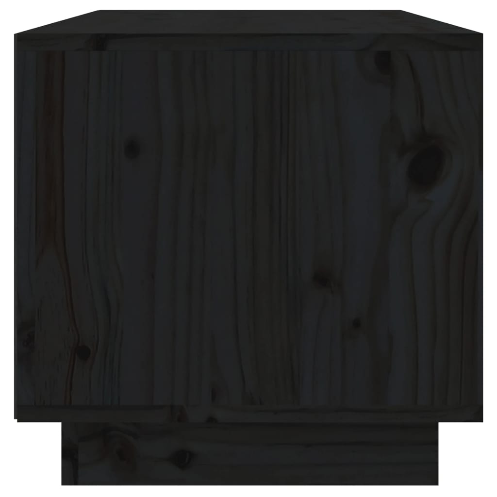 Meuble TV Noir 60x35x35 cm Bois de pin massif