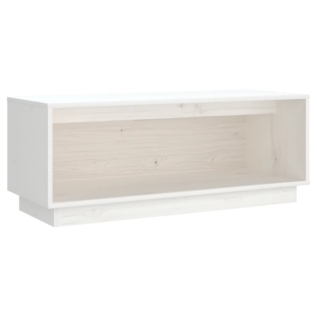 White TV cabinet 90x35x35 cm Solid pine wood