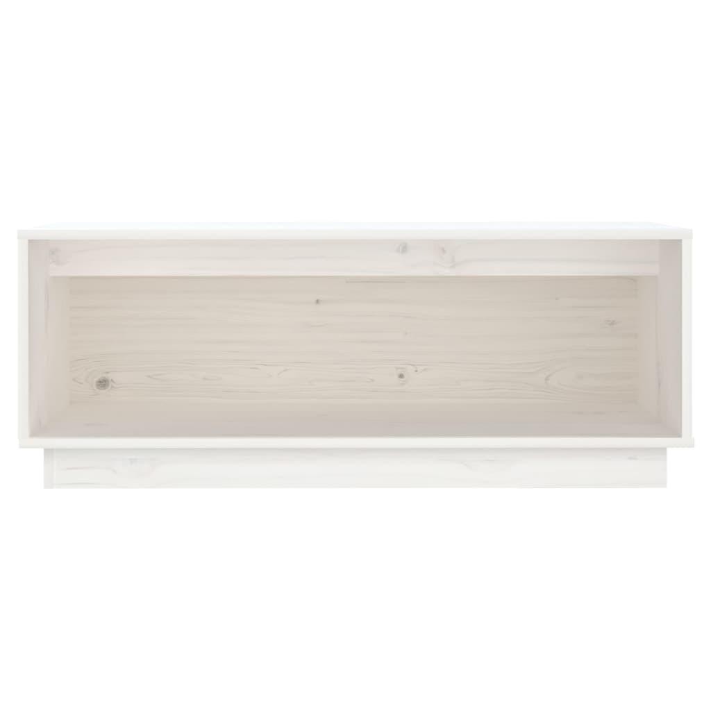 White TV cabinet 90x35x35 cm Solid pine wood