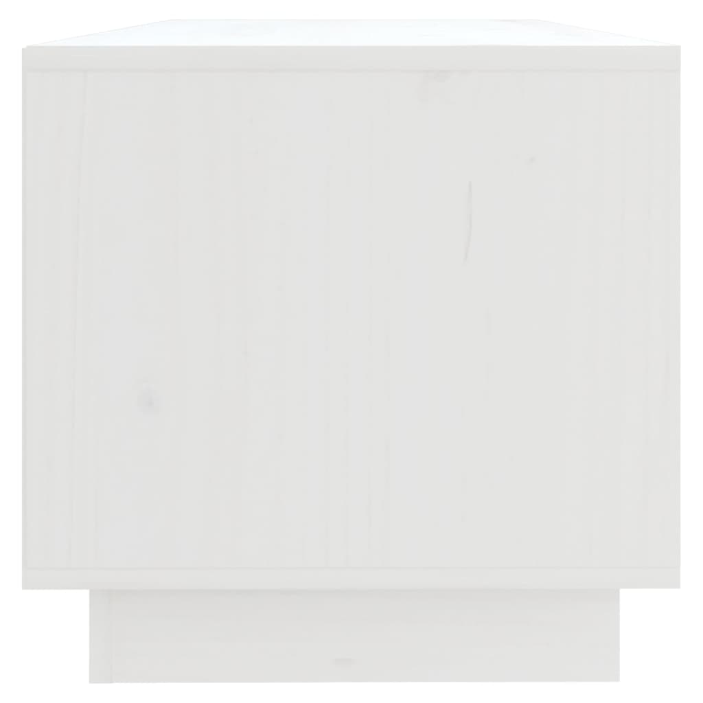 Meuble TV Blanc 90x35x35 cm Bois de pin massif