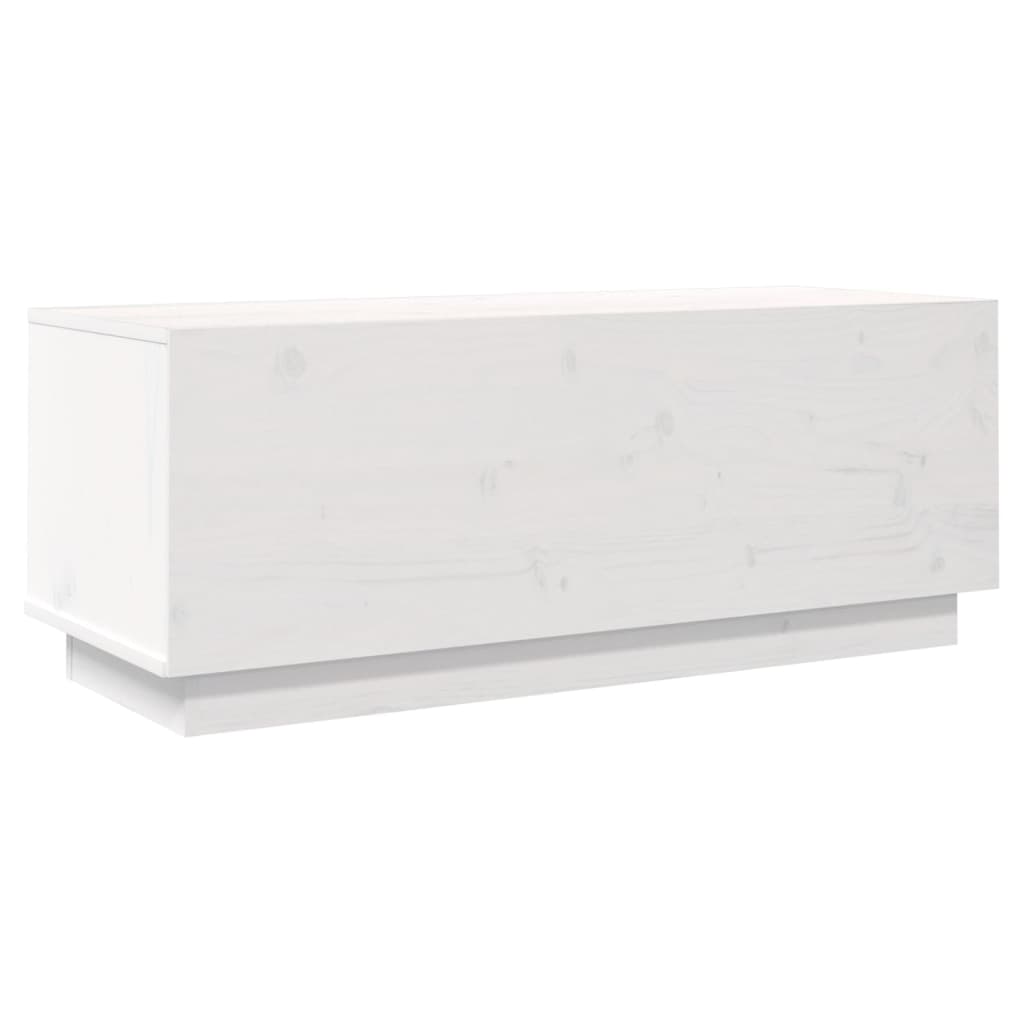 White TV cabinet 90x35x35 cm Solid pine wood