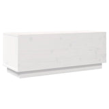 Meuble TV Blanc 90x35x35 cm Bois de pin massif