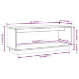 White TV cabinet 90x35x35 cm Solid pine wood