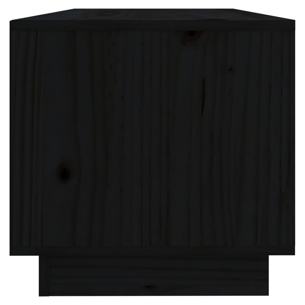 Meuble TV Noir 90x35x35 cm Bois de pin massif