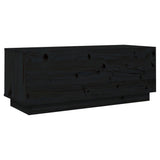 Meuble TV Noir 90x35x35 cm Bois de pin massif