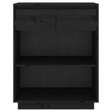 Armoire console Noir 60x34x75 cm Bois de pin solide