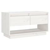 Meuble TV Blanc 74x34x40 cm Bois de pin massif