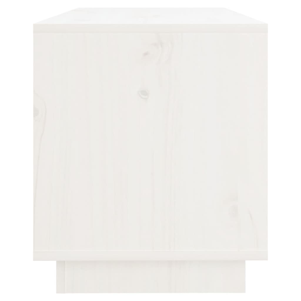 Meuble TV Blanc 74x34x40 cm Bois de pin massif