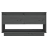 Grey TV cabinet 74x34x40 cm Solid pine wood