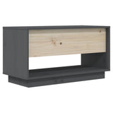 Grey TV cabinet 74x34x40 cm Solid pine wood