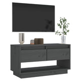 Meuble TV Gris 74x34x40 cm Bois de pin massif