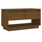 Meuble TV Marron miel 74x34x40 cm Bois de pin massif