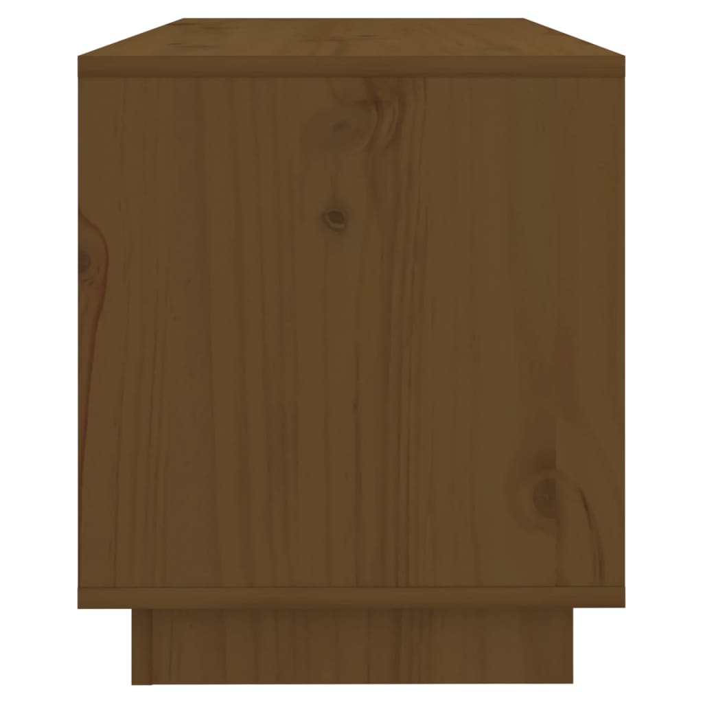 Meuble TV Marron miel 74x34x40 cm Bois de pin massif