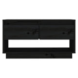 Meuble TV Noir 74x34x40 cm Bois de pin massif