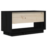 Meuble TV Noir 74x34x40 cm Bois de pin massif