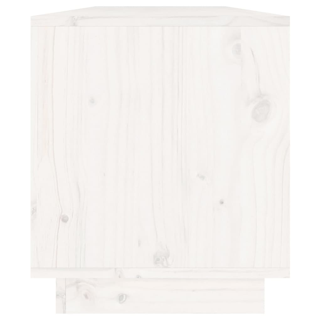 Meuble TV Blanc 110,5x34x40 cm Bois de pin massif