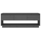 Grey TV cabinet 110.5x34x40 cm Solid pine wood