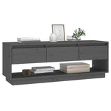 Grey TV cabinet 110.5x34x40 cm Solid pine wood