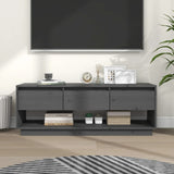 Grey TV cabinet 110.5x34x40 cm Solid pine wood