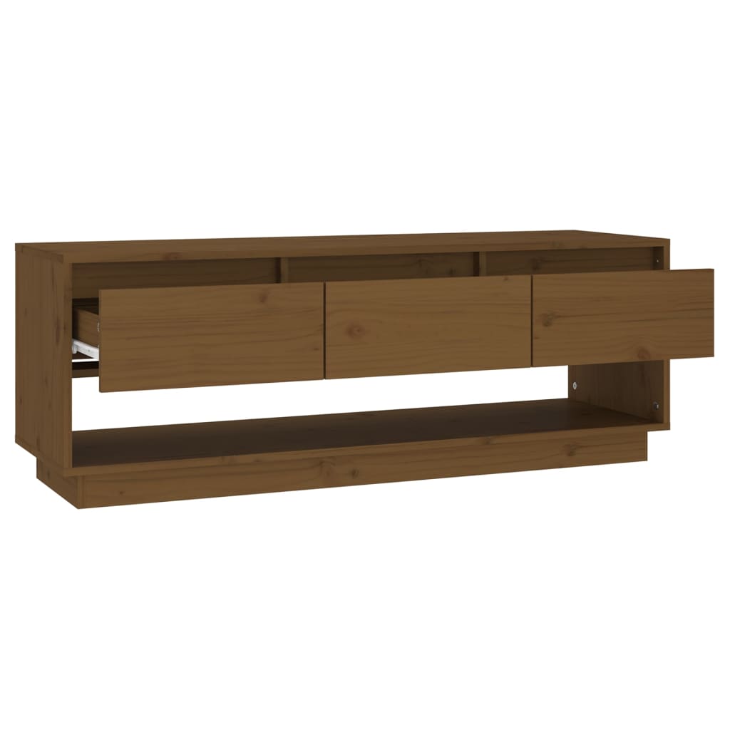 Honey Brown TV Cabinet 110.5x34x40 cm Solid Pine Wood