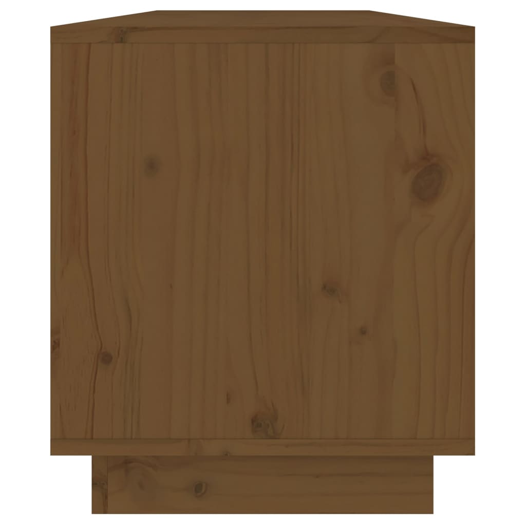 Meuble TV Marron miel 110,5x34x40 cm Bois de pin massif