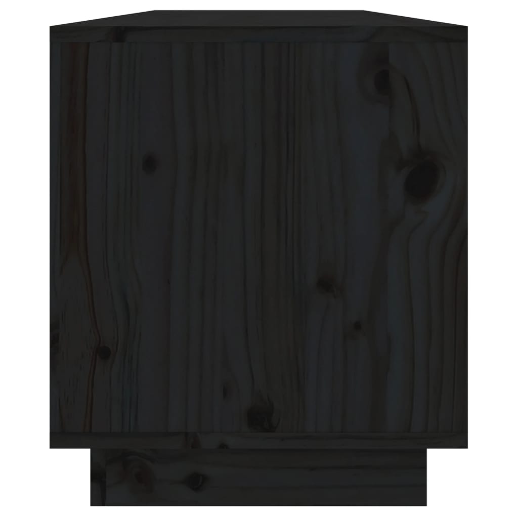 Meuble TV Noir 110,5x34x40 cm Bois de pin massif