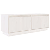 Meuble TV Blanc 110x34x40 cm Bois de pin massif