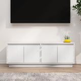 Meuble TV Blanc 110x34x40 cm Bois de pin massif